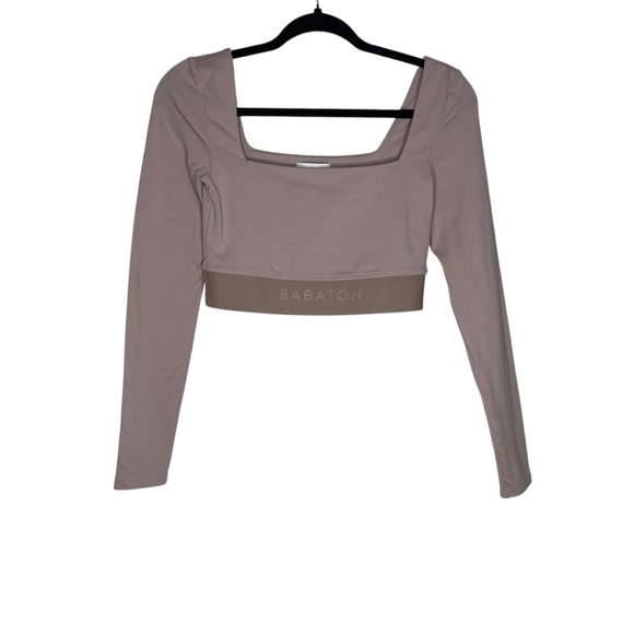 Babaton ‘Sylvia’ Contour Square-neck Long Sleeve in ‘Kasha Taupe’ Size Small - Picture 4 of 9